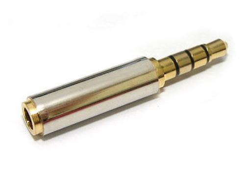 3.5mm 4 Pole Plug to 2.5mm 4 Pole Jack Nickel Gold Plated (JT-72)